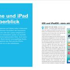 "iPhone und iPad im Überblick", "Updates für alle Geräte". Links Text über Beliebtheit, rechts ein iPhone mit Apps.