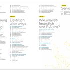 Kapitel 5 bis 7 und Anhang behandeln Finanzierung, E-Mobilität und Umweltfreundlichkeit. Enthält Überschriften und Seitennummern.