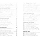 Eine Liste von Fragen, nummeriert von 18 bis 67, zu Themen wie Reisen, Kommunikation, Stress, Persönliche Entwicklung usw.