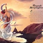 Fliegende Meerjungfrauen: Illustration zeigt eine Meerjungfrau, die aus Wasser steigt, umgeben von felsiger Küste und Papageientauchern.