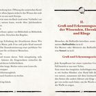 II. Gruß und Erkennungszeichen der Wissenden, Ehrenkodex und Ränge. Seitenerklärung über die Geheimhaltung und Weitergabe von Wissen. Schlichtes Design mit antikem Schriftstil und dekorativem Element oben.