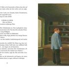 Links Text über einen Laden für Hüte und Mützen. Rechts Illustration: Mann trifft anderen in einem dunklen Raum.