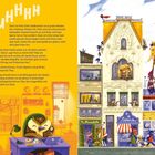 Text: "Puuuhhhh. Flora ist froh: Gitte Goldhamster ist in guten Händen." Illustration: Tiere in einem bunten Stadtviertel.