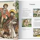 Links Illustration mit drei Figuren, rechts Inhaltsverzeichnis. Oben "Contents". Bilder von Fabelwesen.