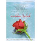 Text: "Niemand schenkte mir eine Rose... Ich dankte Ihm für das wunderbare Geschenk." Illustration einer roten Rose auf eisigem Hintergrund.