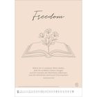 Text: "Freedom. Wenn ihr in meinem Wort bleibt... die Wahrheit wird euch frei machen. Johannes 8,31." Illustration: Buch mit Blumen.