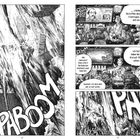 Text: "PABOOM", "Alle Sektoren?! ... bald ein!", "Wir hätten ... flüchten sollen ...", "Das wäre Selbstmord!"  
Illustration: Menschen in einem Café, Explosionen.