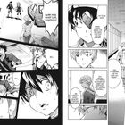 Eine Manga-Seite mit dramatischen Dialogen zwischen Charakteren in einer angedeuteten Verfolgungssituation.