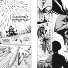 Eine dynamische Manga-Szene: Schwerter regnen herab, Figuren kämpfen. Texte: "Flammender Schwerttanz!", "Unzählige Schwerter am Himmel?".