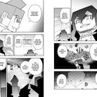 Eine Manga-Seite mit stilisierten Figuren und Dialogen zu einem Plan zur Rettung der Welt. Szenerie wirkt dramatisch.