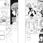 Zweispaltige Manga-Szene: Dialoge über Talent, Zeichnen, Nudität und Missverständnisse. Emotionen: Überraschung, Verlegenheit.