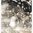 FEBRUAR-Kalenderblatt, verschwommene Lichtreflexionen auf einer Wasseroberfläche.