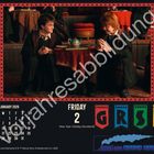 Kalender Januar 2026, Freitag 2. Zwei Jungen sitzen vor einem Tisch mit einer Teekanne. Text: Jahresabbildung.