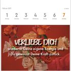 Februar 2027. 1-7, Montag-Sonntag. VERLIEBE DICH, wieder in Deine eigene Energie und Du gewinnst Deine Kraft zurück. Hände halten Rosen.