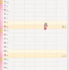 Kalenderblatt für Februar, rosa Hintergrund. Termine: 8. Rosenmontag, 9. Fastnacht, 10. Aschermittwoch, 14. Valentinstag.