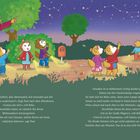 Texte: Gespräch über Sternbilder und Nachtwanderung. Illustration: Tierfiguren betrachten nachts den Himmel mit Taschenlampen.