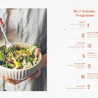 Ihr 7 Schritte Programm mit einer Frau, die eine Schüssel Salat hält.