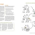 Stufe 1: Zum Spielen anregen. Bring bei mit diesem Spiel meinem Hund nicht das Jagen bei? Zeichnungen zeigen Spielanleitung mit Hund.