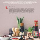 "KEY INGREDIENTS: DIE WICHTIGSTEN ZUTATEN FÜR ASIA-TEIGTASCHEN. Zahlreiche asiatische Zutaten wie Öl, Ingwer, Chili, Pilze."