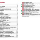 Inhaltsverzeichnis mit Tourenübersicht, deren Dauer und Höhe. Nummerierung von 1-50 mit Zeitangaben in Stunden und Metern.