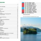 INHALTSVERZEICHNIS mit Etappen und Wanderinfos, Landschaft mit Loch Lomond vor Bergkulisse, Ben Lomond.
