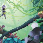 Eine Illustration: Eine Person hängt in grünen Lianen, während andere auf einem Ast in einem dichten Wald agieren.