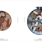 Links: "Plate 46", "Little Ape, circa 1972". Rechts: "Plate 47", "Wading Twosome, 1972". Beide sind runde, bunte Illustrationen.
