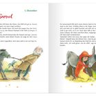 1. Dezember: Ein neues Zuhause für Samuel. 2. Dezember: Maria und Josef. Illustration zeigt zwei Personen mit einem Esel.