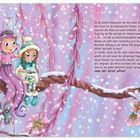 Text über ein Gespräch zwischen Elfen über ein verpasstes Himmelsportal. Illustration von Elfen auf einem Ast im Schneefall.