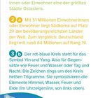 Text über Seoul, Südkoreas Bevölkerung, Yin-Yang Symbol. Unten die südkoreanische Flagge mit Taeguk und Trigrammen.