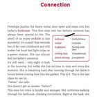 „1 The Atlanta Connection.“ Wörterbuch: hothouse, orchid, to glimpse, rocking chair, award-winning. Text über Penelope im Gewächshaus.