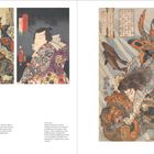 Links: Utagawa Kuniyoshi, Tsuzoku Suikoden. Rechts: Utagawa Kunisada Schauspieler Ichi... Illustration.