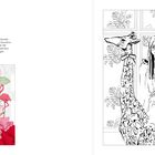 Text: "Subtil tauchen bei Gucci Giraffen... Dschungelmotive von Gucci." Illustration: Frau mit Brille, Giraffe und Flamingo.