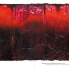 Werkreihe Heilung 2009 / Mischtechnik auf Bütten / 98 x 170 cm. Rotes und schwarzes abstraktes Gemälde.