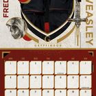 Kalenderseite: "FRED & GEORGE WEASLEY", "GRYFFINDOR", "NOVEMBER 2027". Zwei Männer in Schuluniform, Tierillustrationen.