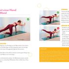 Plank mit einer Hand an der Wand. Ausgangsposition: Im Vierfüßlerstand, Hand an der Wand. Extra-Tipp: Druck verteilen.