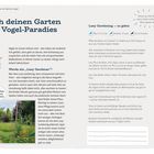 Mach deinen Garten zum Vogel-Paradies. Lazy Gardening erleichtert die Gartenpflege, fördert die Natur und spart Ressourcen.