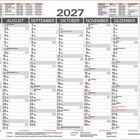 Jahreskalender 2027. Monate Juli 2027 bis Januar 2028 mit Feiertagen rot markiert. Klar strukturierte Tabellenform.