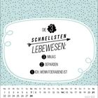 Die drei schnellsten Lebewesen: 3. Ninjas, 2. Geparden, 1. Ich, wenn Feierabend ist. Kalenderseite Februar 2027.