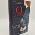 "O Caledonia" von Elspeth Barker. Eine Gestalt mit rotem Haar hält eine Krähe, dunkler Hintergrund.