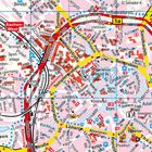 Detailreiche Straßenkarte von Aachen mit markant eingezeichneten Straßen: Pontstraße, Seilgraben, Theaterplatz.