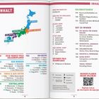 INHALT: Übersicht über verschiedene Regionen Japans mit Seitenzahlen; Kategorien wie Erlebnistouren und Urlaubstipps.
