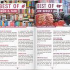 **Links:** Best of Grün & Fair - Die Welt entdecken – und schützen. Bücher secondhand, Chancen bieten, Wasser Marsch.

**Rechts:** Best of Low-Budget - Für den kleinen Geldbeutel. Mit allen Sinnen genießen, Deutsch-deutsche Geschichte, Kunst von der Straße, Nicht nur für Bücherwürmer, Freikarte fürs Lieblingstier.