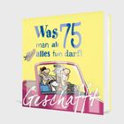 Links Text über "Kurier werden", rechts Illustration: Zwei ältere Personen sprechen über Anti-Aging-Creme und Sonnencreme.