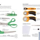 "Zum Schneiden. Rollschneider für präzises Zuschneiden. Scheren für Stoff und Papier. Zubehör wie Ersatzklingen, Pinzette."