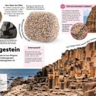 "Vulkangestein: Ein Großteil der Erdkruste ist aus Magma entstanden und daher Vulkangestein. Ein anderes Wort für Vulkangestein ist Vulkanit. Illustration zeigt verschiedene vulkanische Gesteine und Gebäude aus Granit."