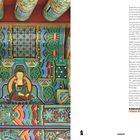 "VORWORT" und "KAMSAHAMNIDA! (Vielen Dank!)" in der Mitte. Bunte, detailreiche, traditionelle Wandbemalung und Buddha.