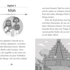 Kapitel 2: Miah. Zwei lächelnde Personen, eine Pyramide, Treppen und Bäume.