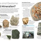 Was sind Gesteine und Mineralien? Granite enthalten Quarz, Glimmer, Feldspat. Basalt enthält Olivin und Pyroxen. Verschiedene Formen.