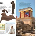Texte: "Die Minoer", "Im Gebet", "Neu aufgebaut", "Mutprobe und Verehrung", "Rückblick", "Theseus besiegt Minotaurus", "Prinzessin Ariadne...". Illustrationen und Fotos antiker Artefakte und Gebäude.
